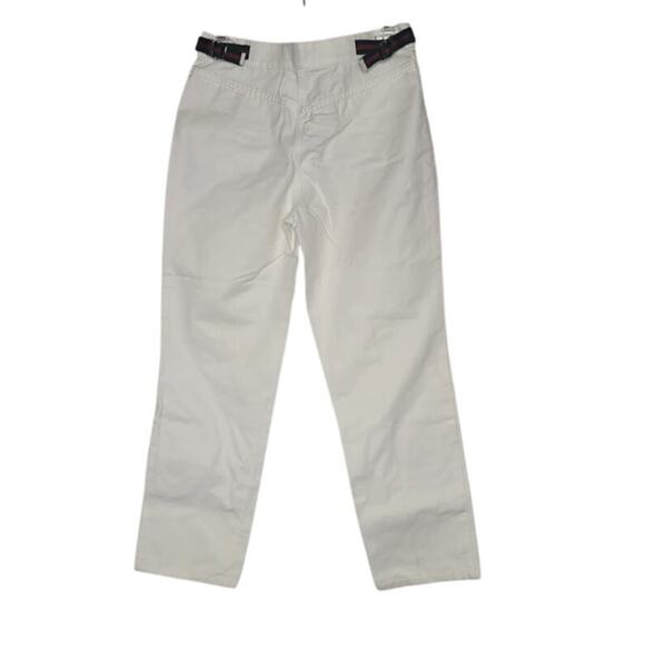 Vintage GUCCI Ankle white jeans green red belt detail EU 40 US 8 Silver Rivet